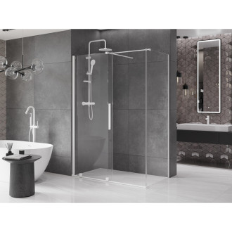 Mexen Velar výsuvná sprchová kabina 140 x 85 cm, průhledná, bílá - 871-140-085-01-20