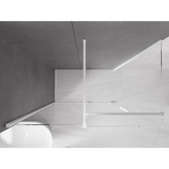 Mexen Velar výsuvná sprchová kabina 140 x 85 cm, průhledná, bílá - 871-140-085-01-20