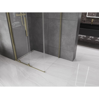 Mexen Velar výsuvná sprchová kabina 130 x 90 cm, průhledná, zlatá - 871-130-090-01-50