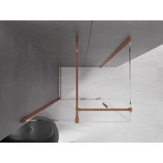 Mexen Velar vysouvací sprchový kout 90x85 cm, transparent, růžové zlato 871-090-085-01-60
