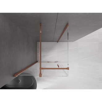 Mexen Velar výsuvný sprchový kout 90x90 cm, transparent, růžové zlato 871-090-090-01-60