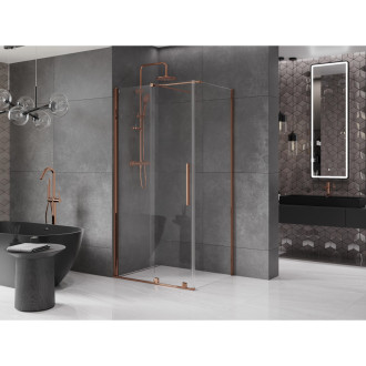 Mexen Velar vysouvací sprchový kout 120x85 cm, transparent, růžové zlato 871-120-085-01-60