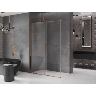 Mexen Velar výsuvný sprchový kout 150x80 cm, transparent, růžové zlato 871-150-080-01-60