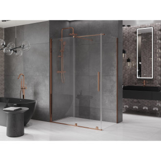 Mexen Velar vysouvací sprchový kout 160x85 cm, transparent, růžové zlato 871-160-085-01-60