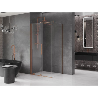 Mexen Velar sprchový kout 110x85 cm, transparent, kartáčovaná měď 871-110-085-01-65