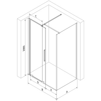 Mexen Velar sprchový kout 110x85 cm, transparent, kartáčovaná měď 871-110-085-01-65