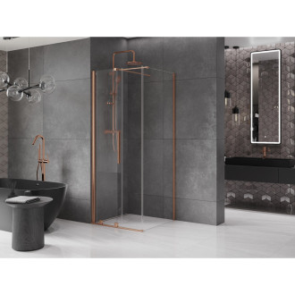 Mexen Velar vysouvací sprchový kout 120x120, transp., broušená měď 871-120-120-01-65