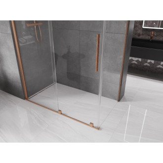 Mexen Velar sprchový kout 150x85 cm, průhledná, kartáčovaná měď 871-150-085-01-65