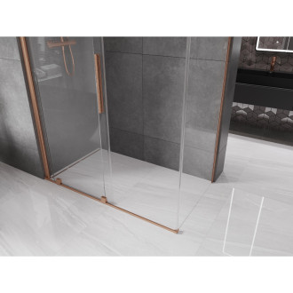 Mexen Velar sprchový kout 150x85 cm, průhledná, kartáčovaná měď 871-150-085-01-65