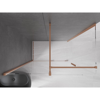 Mexen Velar sprchový kout 150x85 cm, průhledná, kartáčovaná měď 871-150-085-01-65