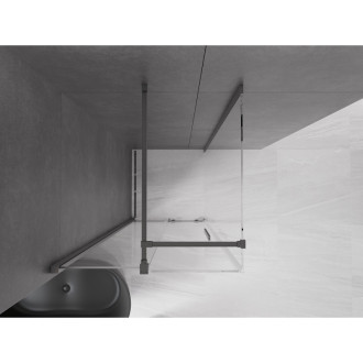 Mexen Velar sprchový kout 100x100 cm, průhledná, šedá kartáčovaná 871-100-100-01-66
