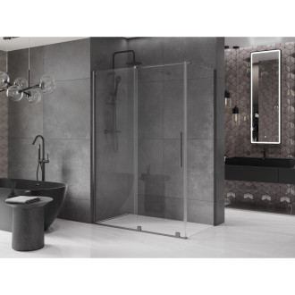 Mexen Velar sprchový kout 150x85 cm, průhledná, šedá kartáčovaná 871-150-085-01-66