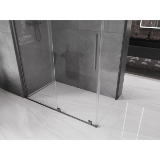 Mexen Velar sprchový kout 150x85 cm, průhledná, šedá kartáčovaná 871-150-085-01-66