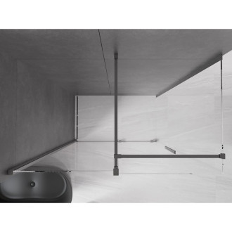 Mexen Velar sprchový kout 150x85 cm, průhledná, šedá kartáčovaná 871-150-085-01-66