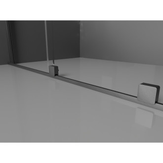 Mexen Velar sprchový kout 150x85 cm, průhledná, šedá kartáčovaná 871-150-085-01-66