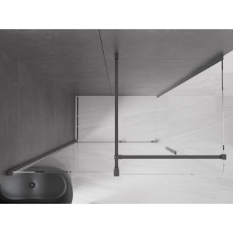 Mexen Velar sprchový kout 160x75 cm, průhledná, šedá kartáčovaná 871-160-075-01-66