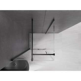 Mexen Velar výsuvná sprchová kabina 90 x 90 cm, průhledná, černá - 871-090-090-01-70