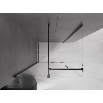 Mexen Velar výsuvná sprchová kabina 100 x 75 cm, průhledná, černá - 871-100-075-01-70