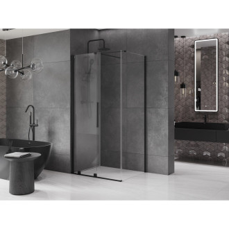 Mexen Velar výsuvná sprchová kabina 100 x 85 cm, průhledná, černá - 871-100-085-01-70