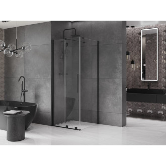 Mexen Velar výsuvná sprchová kabina 120 x 120 cm, průhledná, černá - 871-120-120-01-70