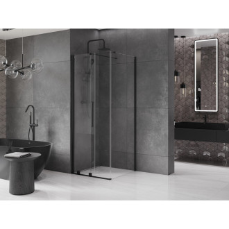 Mexen Velar výsuvná sprchová kabina 120 x 120 cm, průhledná, černá - 871-120-120-01-70