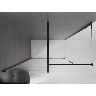 Mexen Velar výsuvná sprchová kabina 140 x 85 cm, průhledná, černá - 871-140-085-01-70