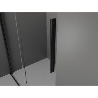 Mexen Velar výsuvná sprchová kabina 140 x 85 cm, průhledná, černá - 871-140-085-01-70