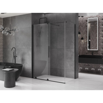 Mexen Velar výsuvná sprchová kabina 160 x 90 cm, průhledná, černá - 871-160-090-01-70