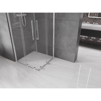 Mexen Velar Duo výsuvný sprchový kout 90 x 90 cm, transparentní, chrom - 871-090-090-02-01