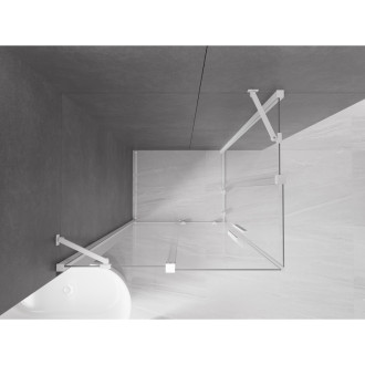 Mexen Velar Duo výsuvná sprchová kabina 90 x 80 cm, průhledná, bílá - 871-090-080-02-20