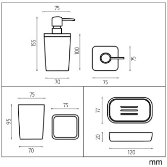 Nimco Badu BA 28000SET-05 Dávkovač, mýdlenka, dóza na kartáčky