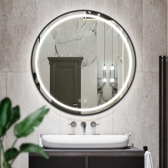 REA Zrcadlo LED 80cm černá HOM-05514
