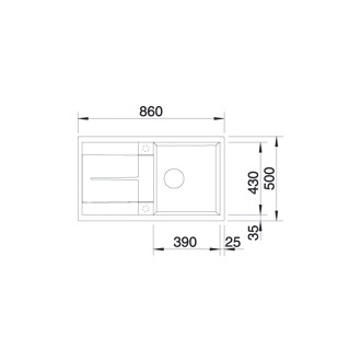 Blanco METRA 5 S dřez vestavný černá granit 525 918