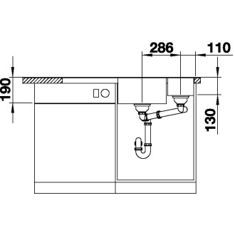 Blanco AXIA III 6S-F dřez do roviny černá granit 525 855