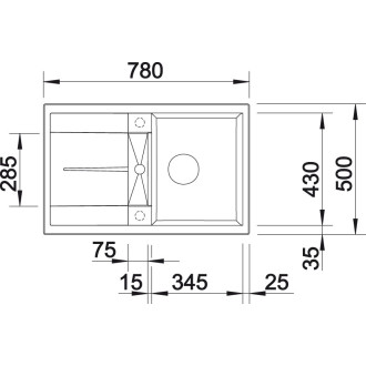 Blanco METRA 45 S dřez vestavný černá granit 525 914