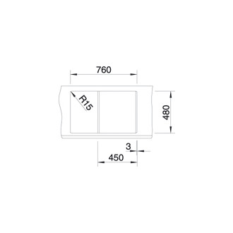Blanco METRA 45 S dřez vestavný černá granit 525 914