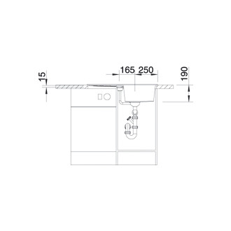 Blanco METRA 45 S dřez vestavný černá granit 525 914