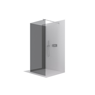CERANO Sprchová zástěna Walk-in Onyx Corner Round L/P chrom, grafitové sklo 100x200