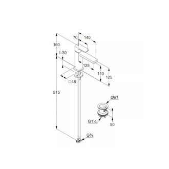 Kludi Renon umyvadlová baterie 110 ECO PLUS, chrom 422890575