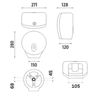 Nimco Hygienický program HP 9555M-04 Zásobník na toaletní papír