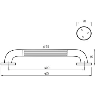 Nimco Madlo BM 1235-05 Madlo plastové 400x35 mm