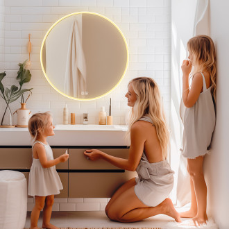 Nimco ZPB 28000RVX-05 Bílé kulaté LED zrcadlo pr. 600 se dvěma dotykovými senzory