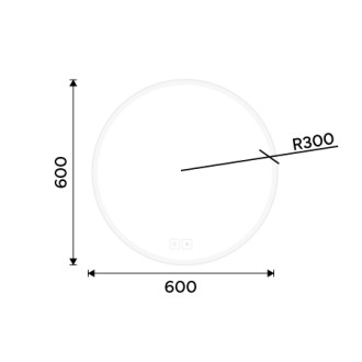 Nimco ZPB 28000RVX-05 Bílé kulaté LED zrcadlo pr. 600 se dvěma dotykovými senzory