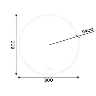 Nimco ZPB 28002RVX-05 Bílé kulaté LED zrcadlo pr. 800 se dvěma dotykovými senzory