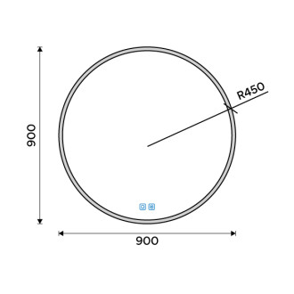 Nimco Černé kulaté LED zrcadlo pr. 900 mm se dvěma dotykovými senzory ZPC 28003RVX-90