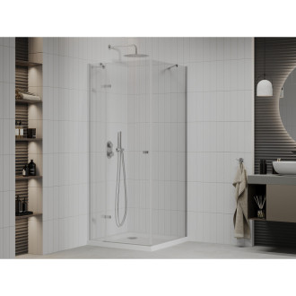 Mexen Roma sklopná sprchový kout 80x80, transp., chrom + vanička 854-080-080-01-00-4010