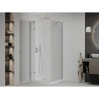 Mexen Roma sklopná sprchový kout 80x80, transp., chrom + vanička 854-080-080-01-00-4010