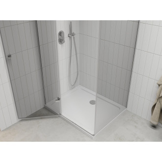 Mexen Roma sklopná sprchový kout 90x70, transp., chrom + vanička 854-090-070-01-00-4010