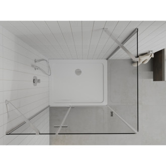 Mexen Roma sprchový kout sklopná 120x100, transp., chrom + vanička 854-120-100-01-00-4010