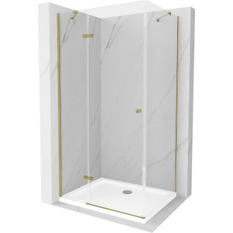 Mexen Roma sklopná sprchový kout 120x70, transp., zlatá + vanička 854-120-070-50-00-4010